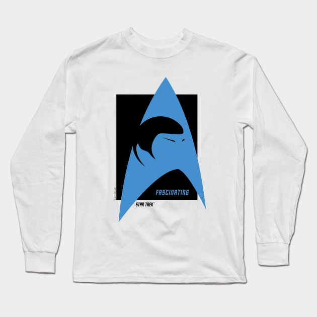 Spock Fascinating Star Trek Original Series Blue Long Sleeve T-Shirt by Markadesign